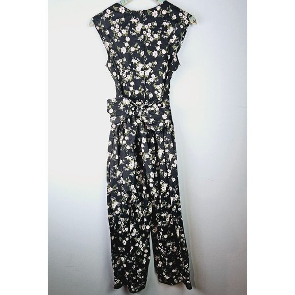 Vintage 1980's Joni Blair Floral Sweetheart Neckline Button-up Jumpsuit - Picture 5 of 12